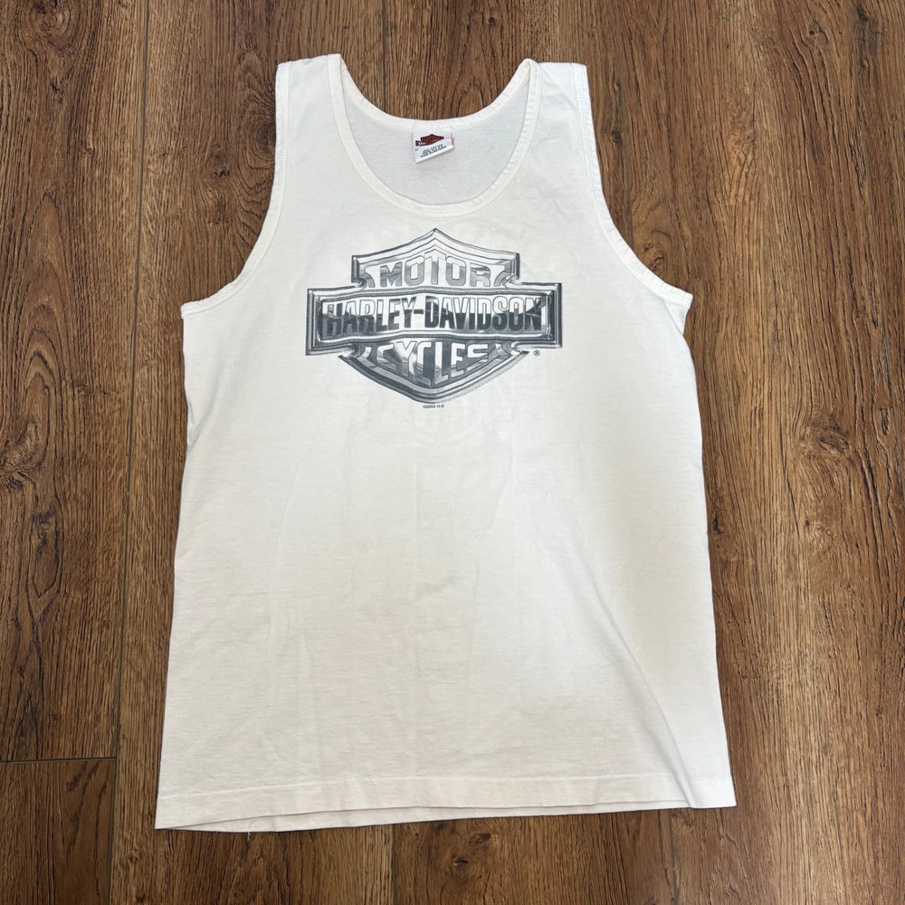 VTG 2004 Harley Davidson Milwaukee Tank Mens M Biker T-Shirt USA Single‎ Stitch